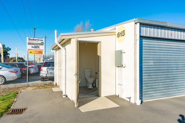 Offering on site toilets at our Rangiora, North Canterbury storage facility